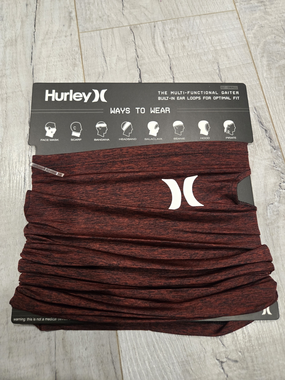 Hurley Men’s Multi-Functional Gaiter - Maroon Heather